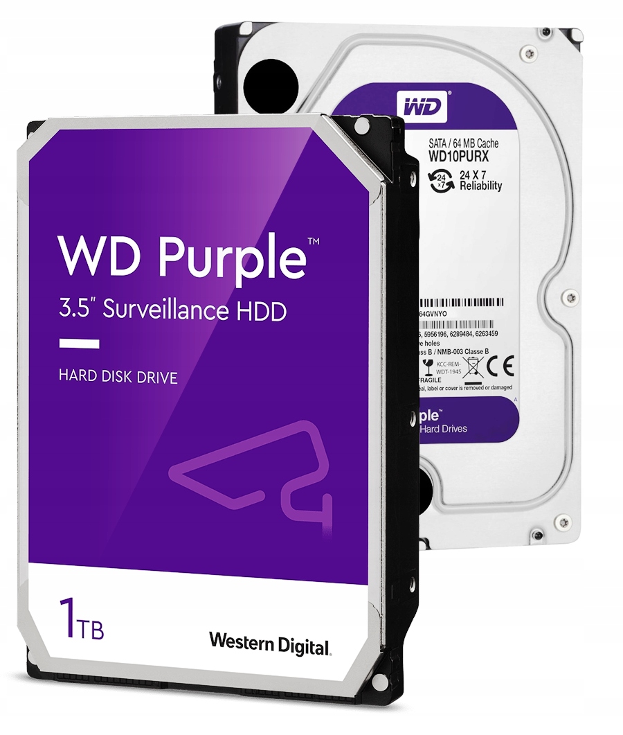 Western Digital Purple WD10PURX 1TB SATA III 3,5" pevný disk + nálepka "Monitorovaný objekt" A5 | EC System